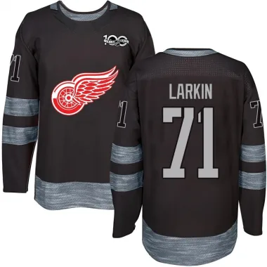 Authentic Dylan Larkin Black Detroit Red Wings 1917-2017 100th Anniversary Jersey - Youth