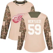 Authentic Tyler Bertuzzi Camo Detroit Red Wings Veterans Day Practice Jersey - Women's