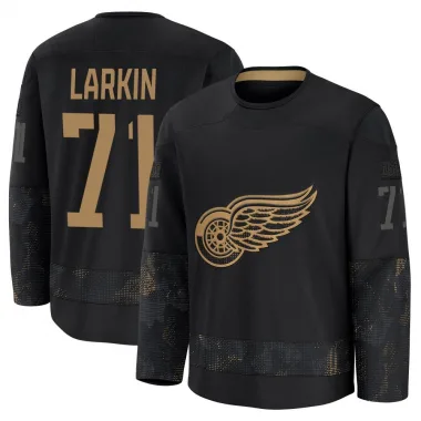 Premium Dylan Larkin Black Detroit Red Wings 2024 Military Appreciation Practice Jersey - Youth