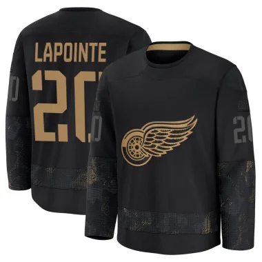 Premium Martin Lapointe Black Detroit Red Wings 2024 Military Appreciation Practice Jersey - Youth